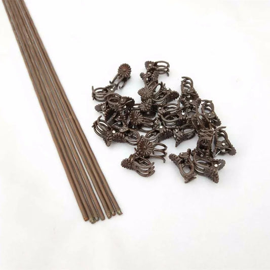 50Pcs Plastic Orchid Clips+10Pcs Plant Support Fixed Wire Bracket Garden Flower Vine Clips for Supporting Stems Vines Stalks
