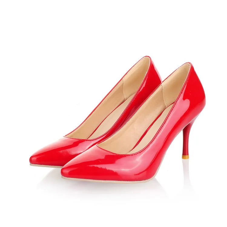 Plus Big Size 34-47 Shoes Woman 2017 New Arrival Wedding Ladies High Heel Fashion Sweet Dress Pointed Toe Women Pumps A-3