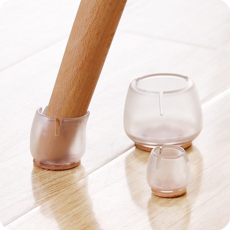 10pcs/Set Transparent Silicone Rectangle Square Round Chair Leg Caps Feet Pads Furniture Table Feets Wood Floor Protect Supplies