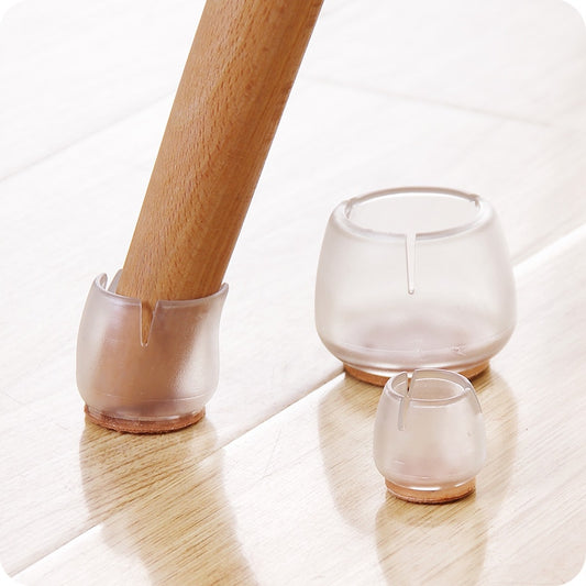 10pcs/Set Transparent Silicone Rectangle Square Round Chair Leg Caps Feet Pads Furniture Table Feets Wood Floor Protect Supplies
