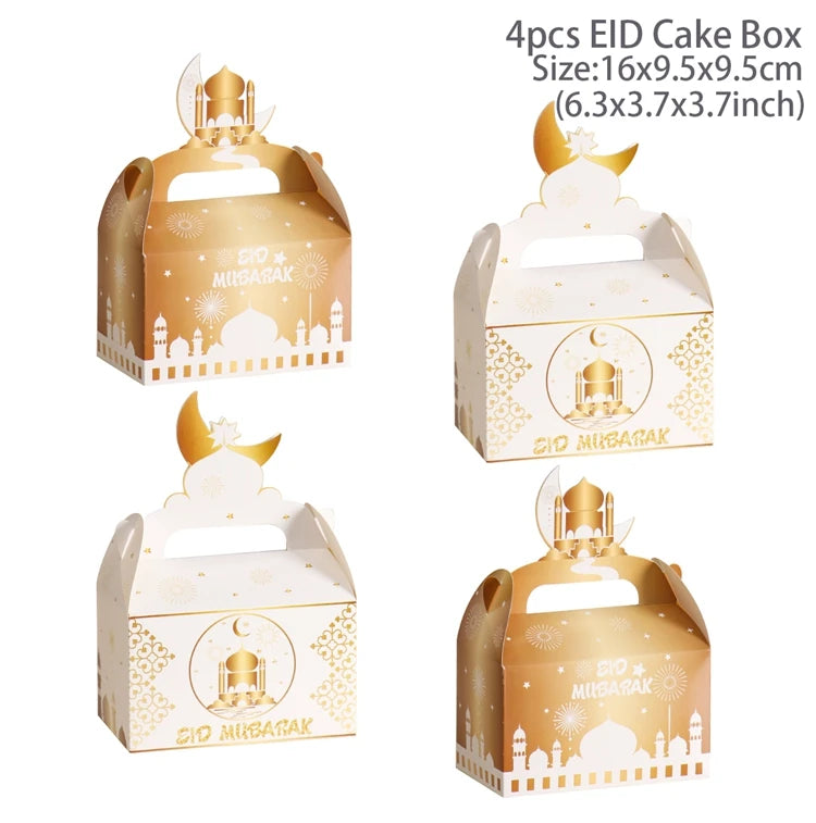 Eid Mubarak Candy Boxes Ramadan Decoration 2024 Eid Mubarak Ramadan Kareem Muslim Islamic Festival Party DIY Decor Supplies