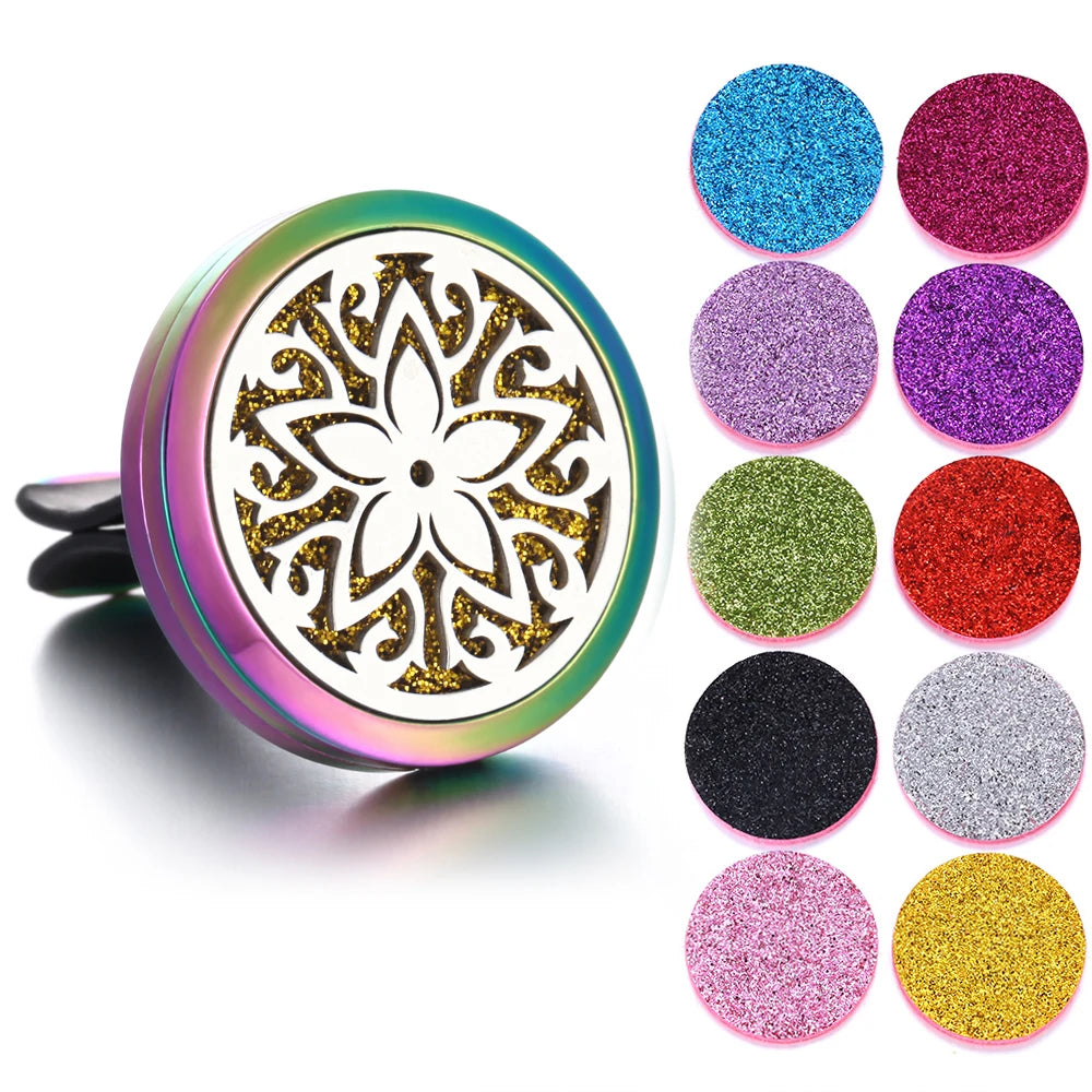 New Aromatherapy Jewelry Car Perfume Air Freshener Car Clip Tree of Life Aroma Essential Oil Diffuser Necklace Locket Pendants