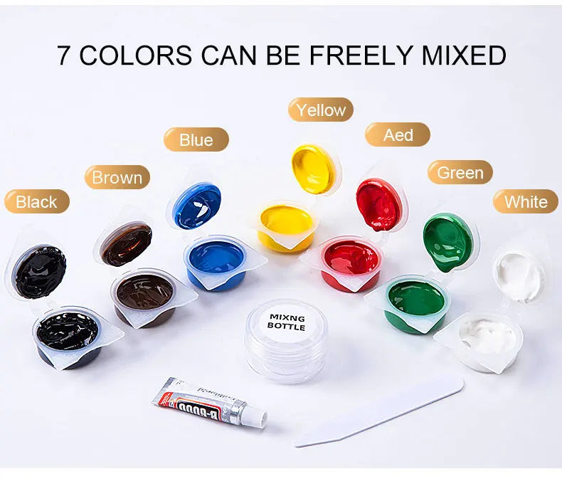 Leather Vinyl Repair Kit for Shoes Boots Car Seat Sofa Coats Holes Scratch Cracks Rips No Heat Liquid Leather Repair Tool