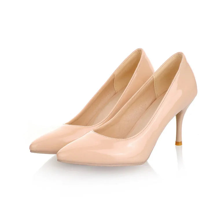 Plus Big Size 34-47 Shoes Woman 2017 New Arrival Wedding Ladies High Heel Fashion Sweet Dress Pointed Toe Women Pumps A-3