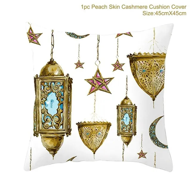 Ramadan MUBARAK Cushion Cover Eid Mubarak Decoration Islamic Muslim Party Favors Islam Eid Al Adha Ramadan Kareem 45x45cm