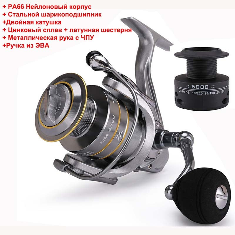 Fishing Reel Double Spool Spinning Reel High Speed Gear Ratio Spinning Reel Carp Fishing Reels Casting Reel for Saltwater