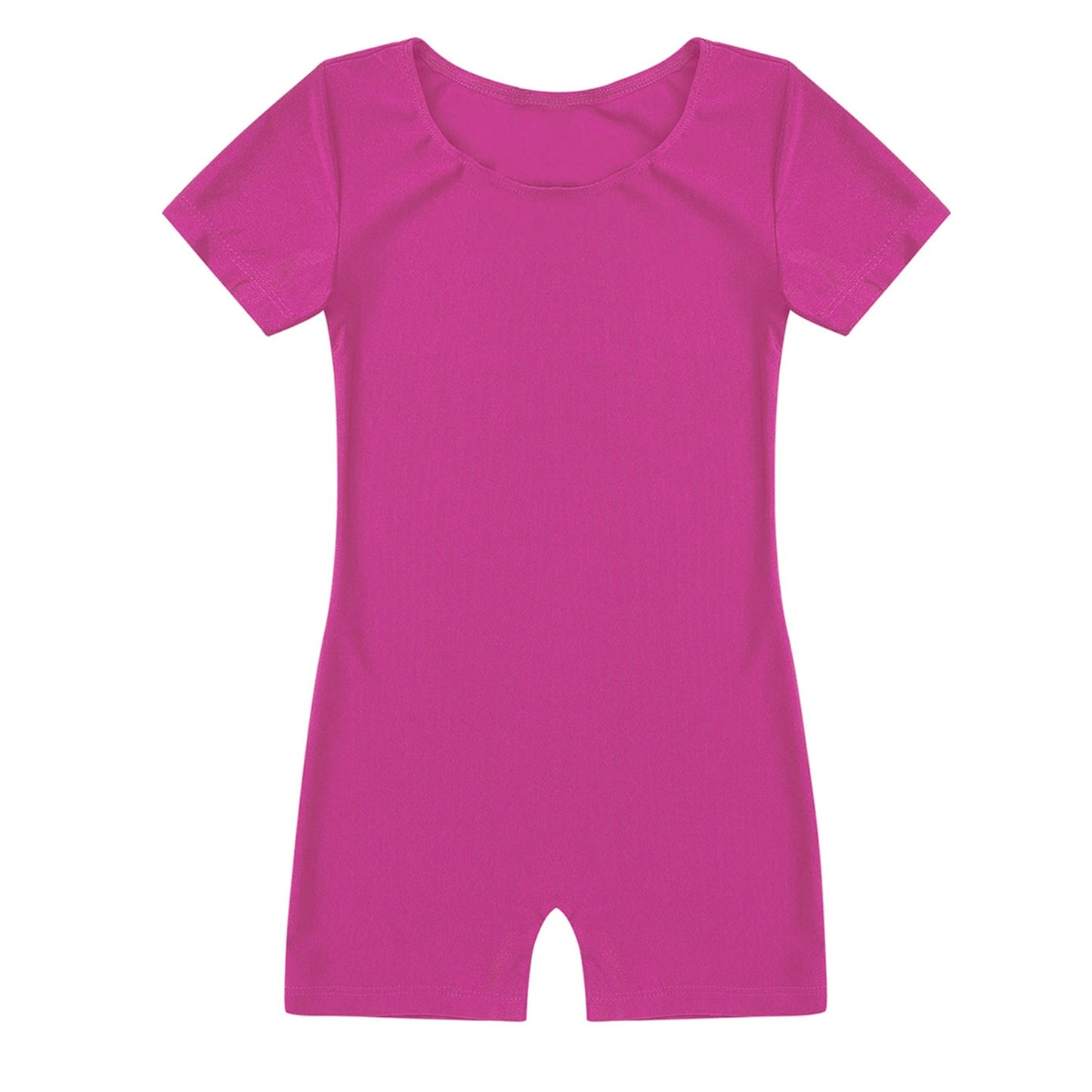 Children Dance Wear Short Sleeves Solid Color Stretchy Ballet Gymnastics