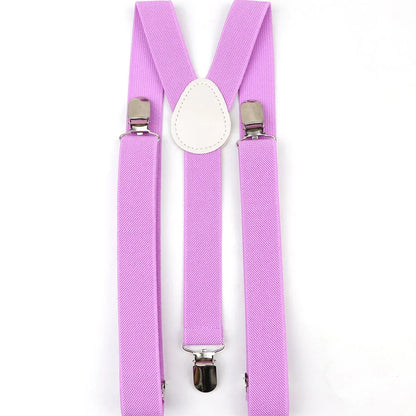 Solid Color Man's Belt Men Women Suspenders Polyester Y-Back Braces Adjustable Elastic