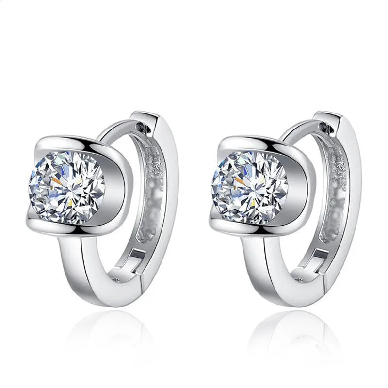 ZHOUYANG Stud Earrings for Women Classic Six Claw Clear AAA+Cubic Zirconia Rose Gold Color Fashion Jewelry for Girls KAE094
