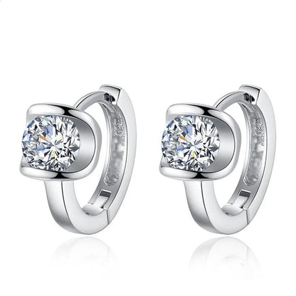 ZHOUYANG Stud Earrings for Women Classic Six Claw Clear AAA+Cubic Zirconia Rose Gold Color Fashion Jewelry for Girls KAE094