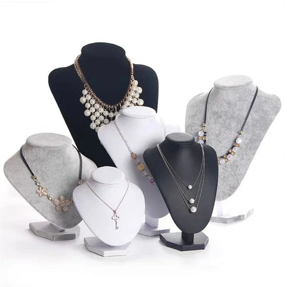 Model Bust Show Exhibitor 6 Options Black Velvet Jewelry Display Necklace Pendants Mannequin Jewelry Stand Organizer