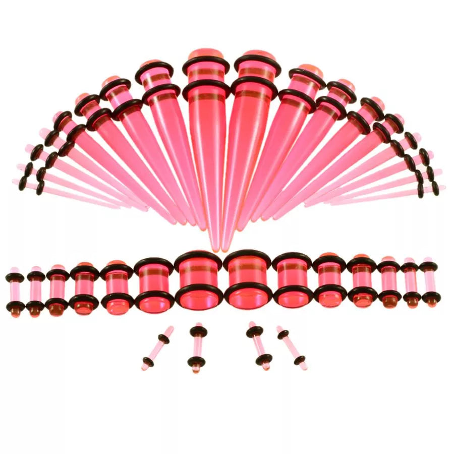 36pcs/Lot Acrylic Ear Gauge Taper and Plug Stretching Kits Mixed Color Ear Flesh Tunnel Expansion Body Piercing Jewelry 14g-00g