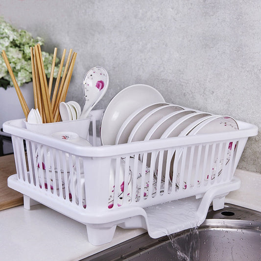 Dish Drying Rack Kitchen Utensils Drainer Rack with Drain Board Countertop Dinnerware Organizer Kitchen storage rack Tools