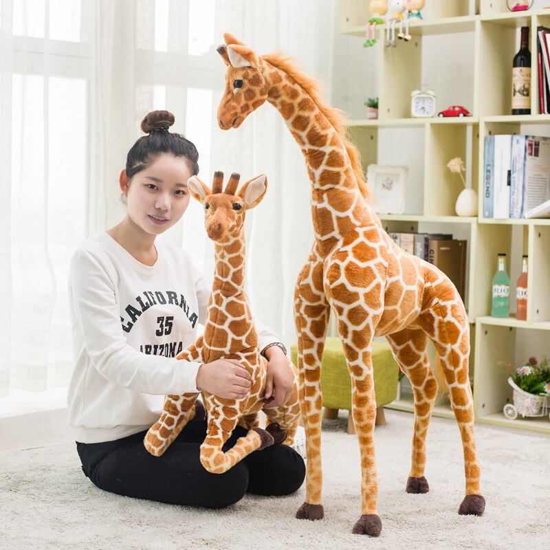 Huge Real Life Giraffe Plush Toys Cute Stuffed Animal Dolls Soft Simulation Giraffe Doll Birthday Kids Toy Bedroom Decor