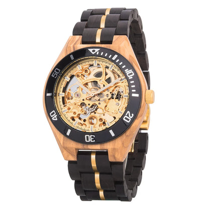 Wooden Automatic Mechanical Watch Men Wristwatch BOBO BIRD Top Luminous Hands Clock Custom Relogio Masculino