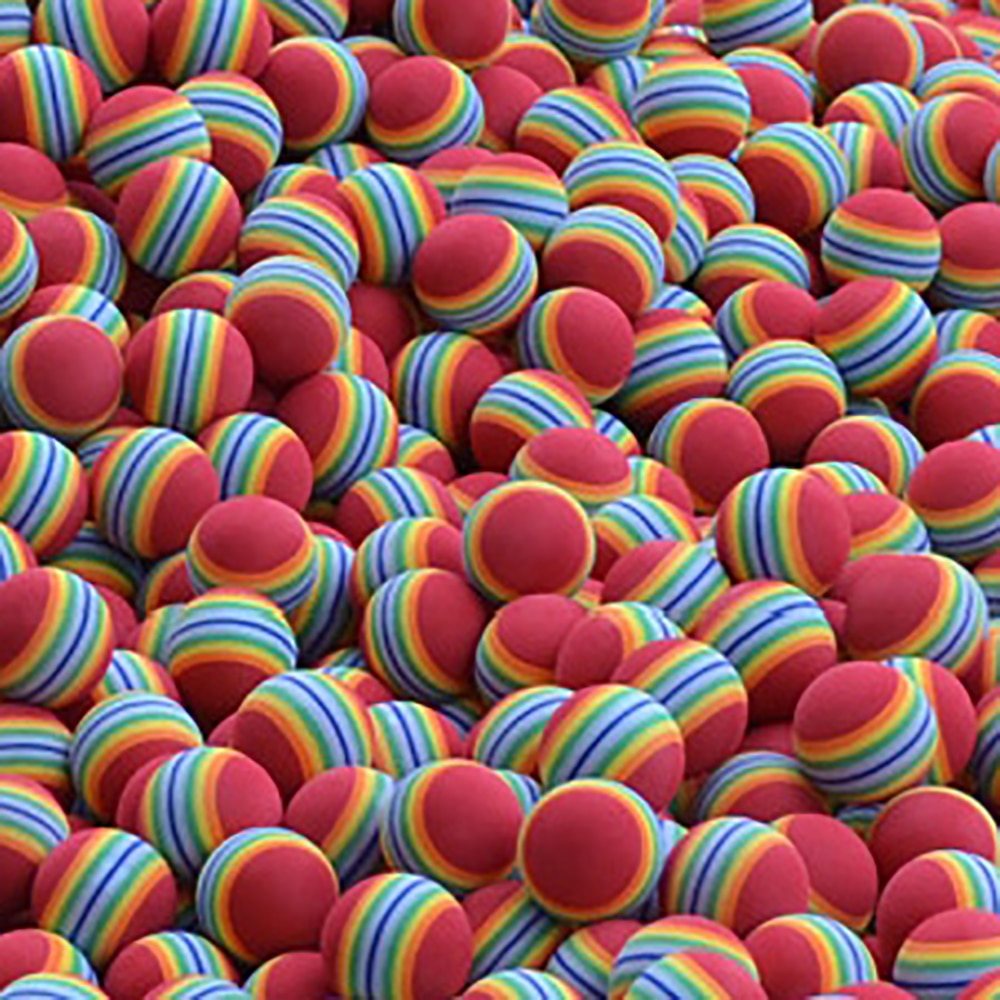 50pcs/Bag EVA Foam Golf Balls Hot New Yellow Red Blue Rainbow Sponge Indoor Golf Practice Ball Training Aid