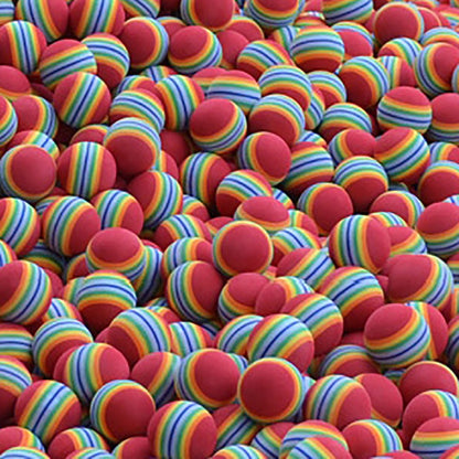50pcs/Bag EVA Foam Golf Balls Hot New Yellow Red Blue Rainbow Sponge Indoor Golf Practice Ball Training Aid