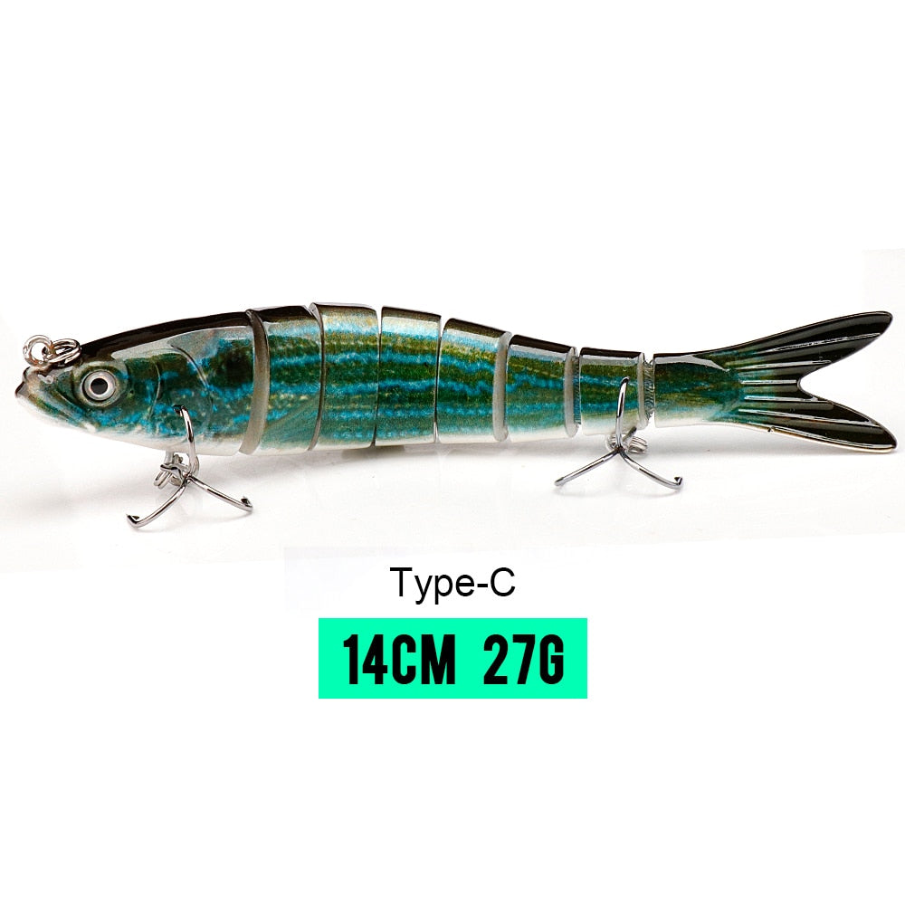 VTAVTA 10/14cm Sinking Wobblers Fishing Lures Jointed Crankbait Swimbait 8 Segment Hard Artificial Bait for Fishing Tackle Lure