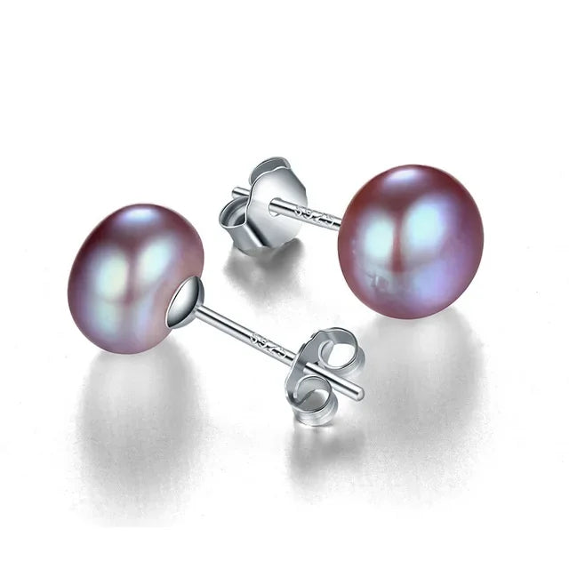 HENGSHENG Freshwater White Pearl Earrings Fashion Jewelry Silver Stud Earrings for Women Super Deal