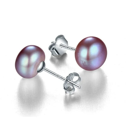 HENGSHENG Freshwater White Pearl Earrings Fashion Jewelry Silver Stud Earrings for Women Super Deal