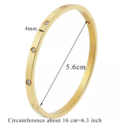 Beautiful Lovers Bracelets Woman Bracelets Stainless Steel Bangles and Bangles Cubic Zirconia Golden Woman Jewelry