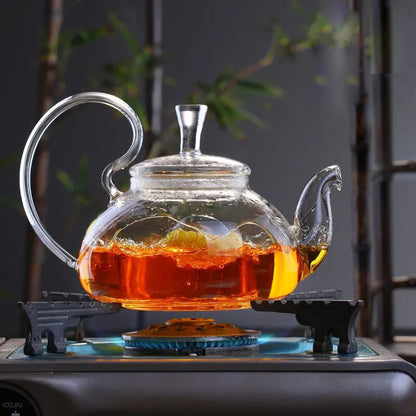 New Flower Puer Glass Tea Teapot Kung Fu Tea Maker With Heat Resistant Chinese G