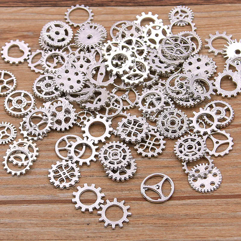 60PCS 10 Color Small Size 8-15mm Mix Alloy Mechanical Steampunk Cogs & Gears Diy Accessories New Oct Drop Ship