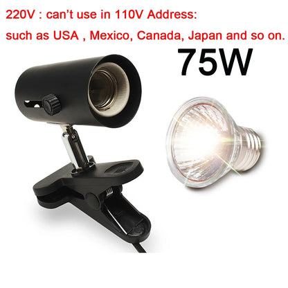UVA+UVB 3.0 Reptile Lamp Kit With Clip-On Ceramic Light Holder Turtle Basking UV Heating Lamp Set Tortoises Lizard Lighting 220V
