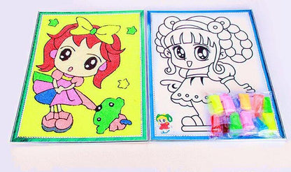 2 Sets Snow Pearl Mud 1 Pc Painting Board Hand Painting Art Toys Drawing Playdough Toys Set Board Diy Toy for Children GYH