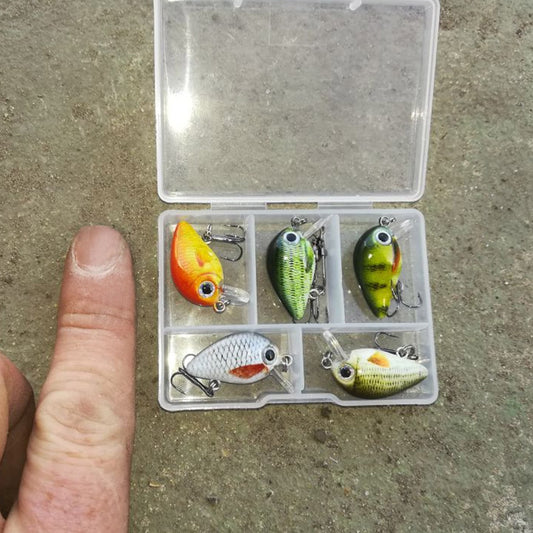 TREHOOK 5pcs 1.5g 3cm Mini Wobblers/Crankbait Fishing Lure Artificial Bait Hard Floating Wobbler for Fish Bass Fishing Tackle