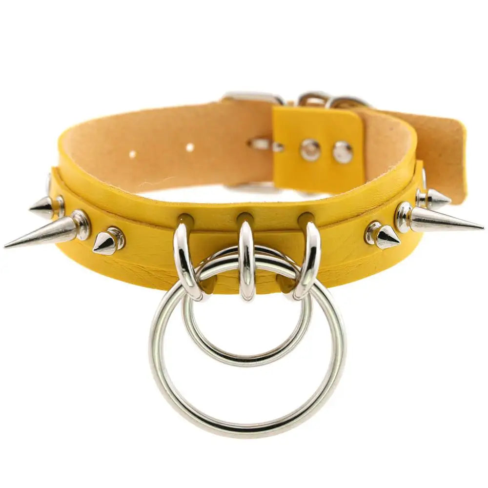 KMVEXO Punk Spike Metal Collar Girls Leather Harness Choker Necklace for Women Party Club Chockers Gothic Jewelry Harajuku 2019