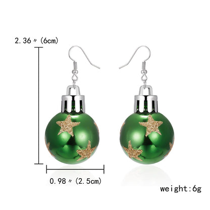 2023 New Fashion Christmas Earrings Creative Christmas Bulb Drop Earring for Women Christmas Colorful Ball Dangle Earrings