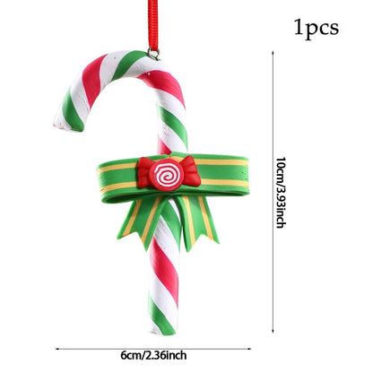 Multi Size Red and White Christmas Candy Canes Christmas Balls Christmas Tree Pendant Family Christmas Decoration New Year