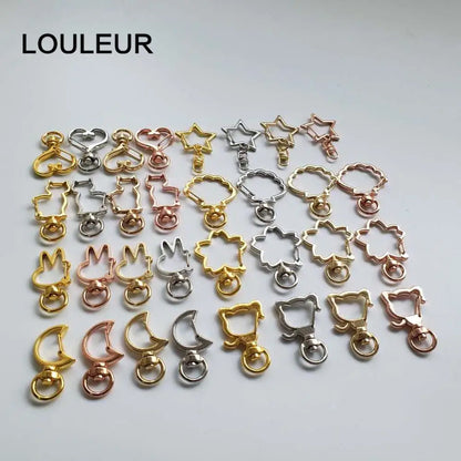 Louleur Key Chain Key Ring Keychain Bronze Rhodium Gold Color 28mm Long Round Split Keyrings DIY Jewelry Making