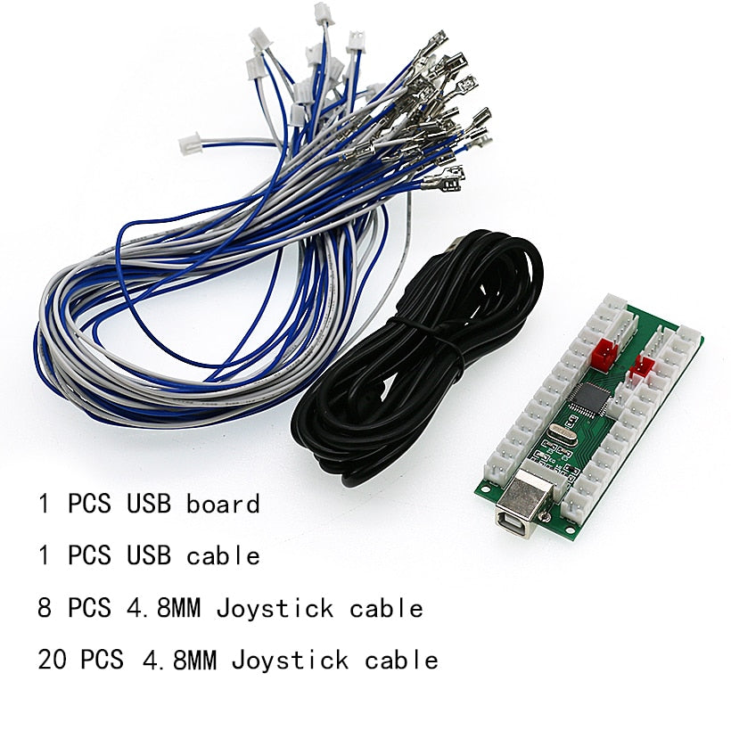 2 Players Arcade Zero Delay USB Encoder PC PS3 Raspberry Pi Android Joystick Board 5v LED Push Button Controller DIY