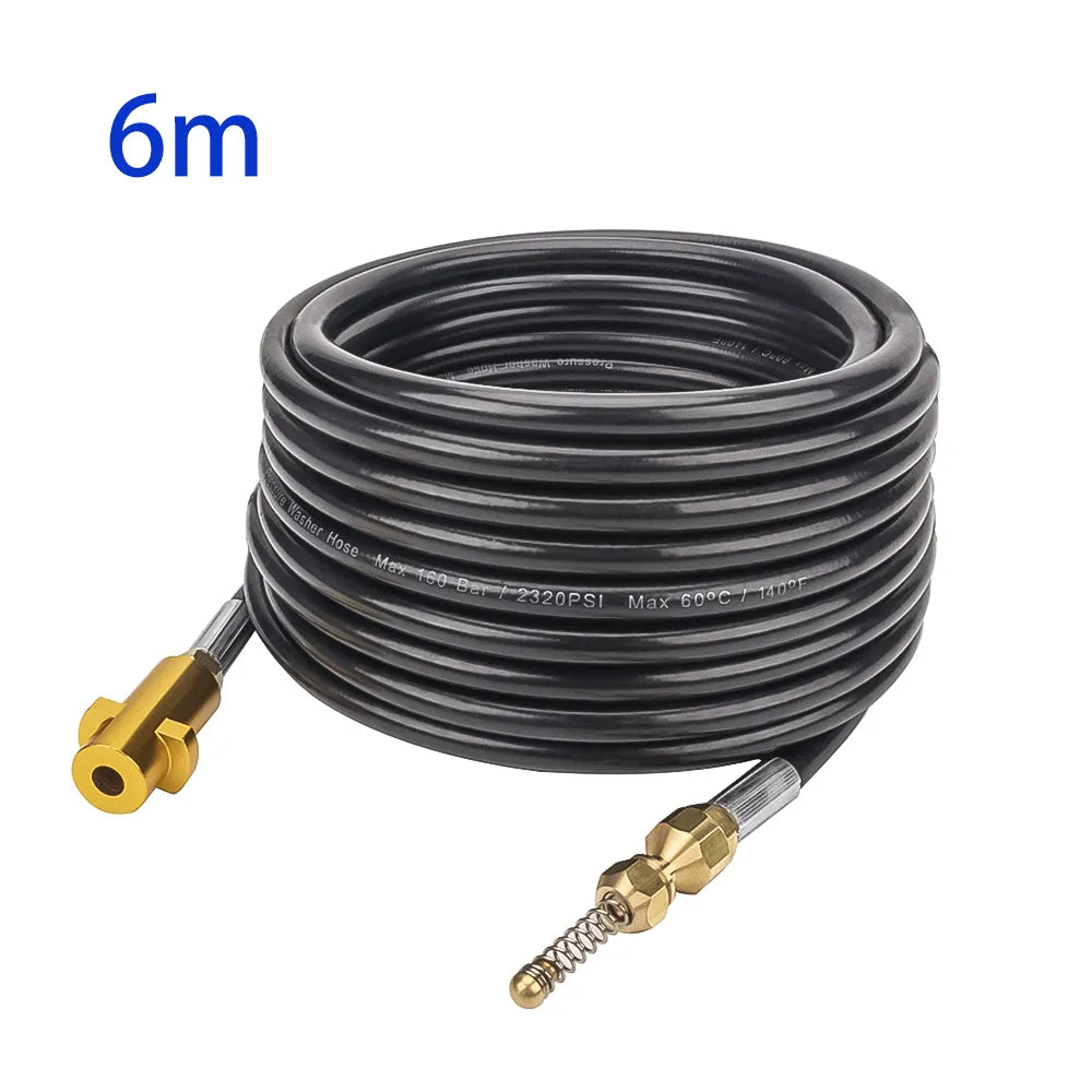 6~20 Meters 2320psi 160bar High Pressure Washer Sewer Drain Water Cleaning Hose Pipe Cleaner for Karcher K2 K3 K4 K5 K6 K7