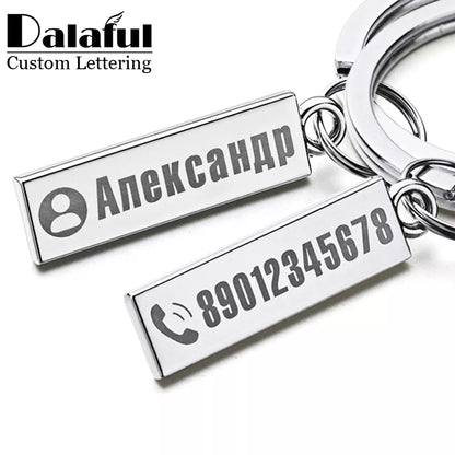 Exquisite Anti-Lost Keychain Small Chic Personalized Customized Keyring  for Car Name for Men Women Key Chain P021