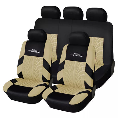 AUTOYOUTH Car Seat Covers Full Set Car Seat Protector Auto Seat Covers Polyester Fabric Universal Fits Most Cars Covers Orange