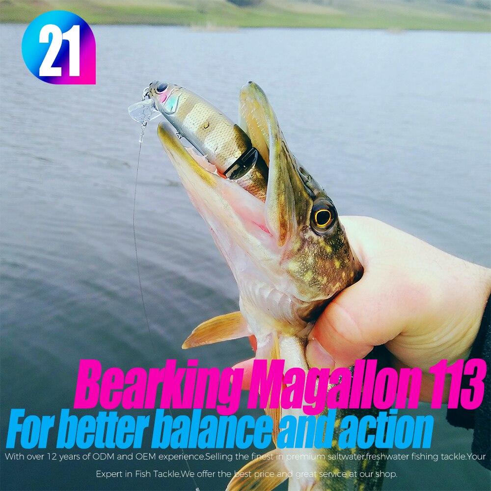Bearking 11.3cm 13.7g  Hot Fishing Lure Minnow Quality Professional Bait Swim Bait Jointed Bait Equipped Black or White Hook
