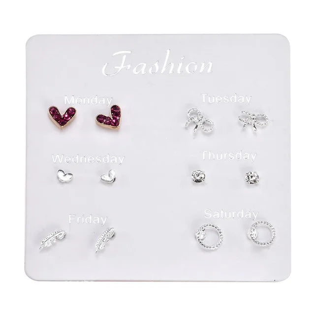 Crystal Simulated Pearl Earrings Set Women Jewelry Accessories Piercing Ball Stud Earring Kit Bijouteria Brincos