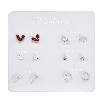 Crystal Simulated Pearl Earrings Set Women Jewelry Accessories Piercing Ball Stud Earring Kit Bijouteria Brincos