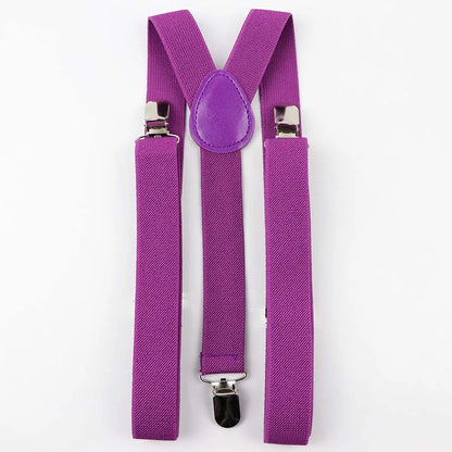Solid Color Man's Belt Men Women Suspenders Polyester Y-Back Braces Adjustable Elastic