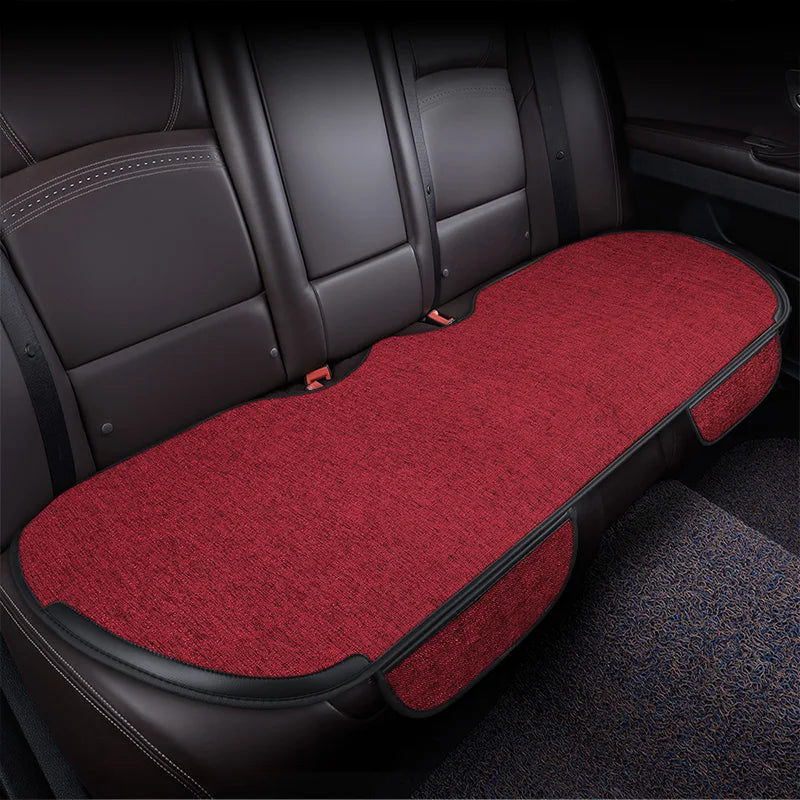 Flax Car Seat Covers Front Rear Full Set Choose Car Seat Cushion Linen Fabric Seat Pad Protector Car Accessories Anti-Slip