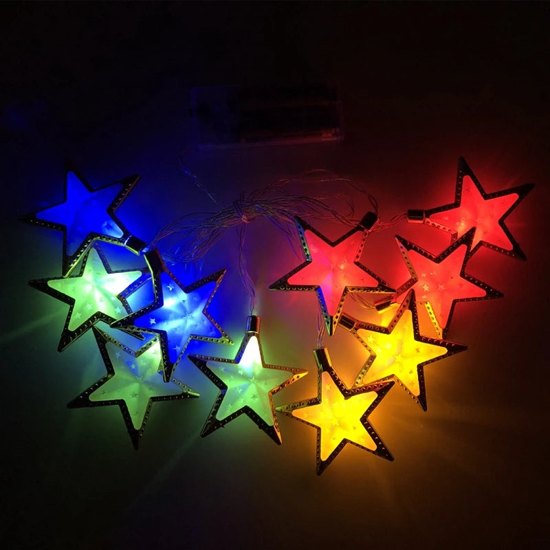 Ramadan Decoration Plastic Lantern Led String Lights Ramadan Kareem Decor Eid Mubarak Al-Fitr Eid Festival Party Supplies