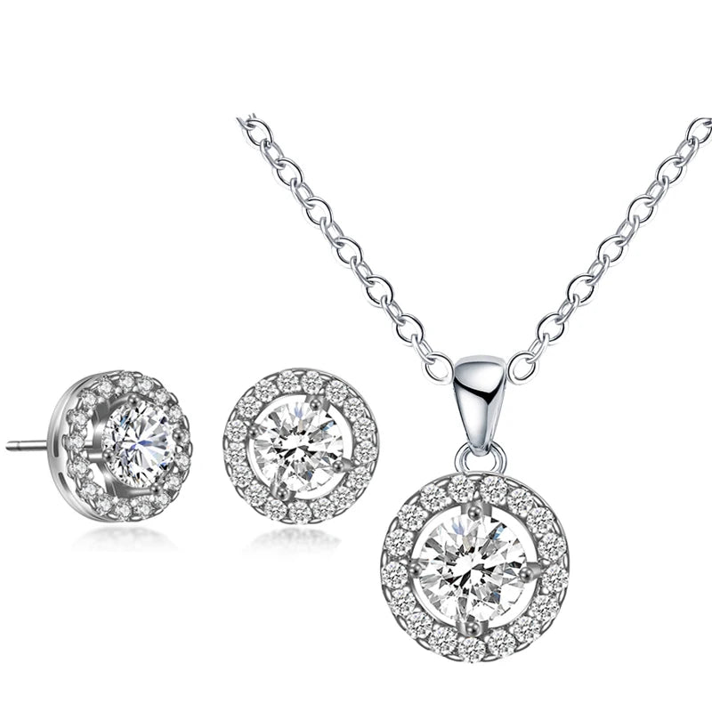 Nigerian Water Drop Cubic Zirconia Wedding Jewelry Sets Inlay Luxury Crystal Bridal Jewelry Set for Bridesmaids AS099