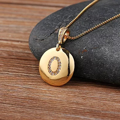 Nidin Women Girls Initial Letter Necklace 26 A-Z Charm Neck Pendants Copper CZ Jewelry Personal