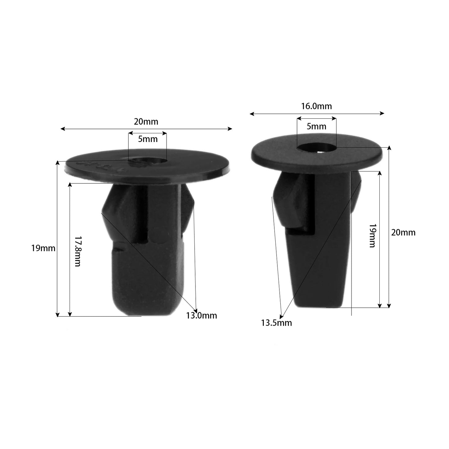 Yetaha 50 Pcs Car Fastener Clips Bumper Inner Fender Rivets Push Door Trim Cover Front Rear Wheel Clip for Toyota Honda Ford
