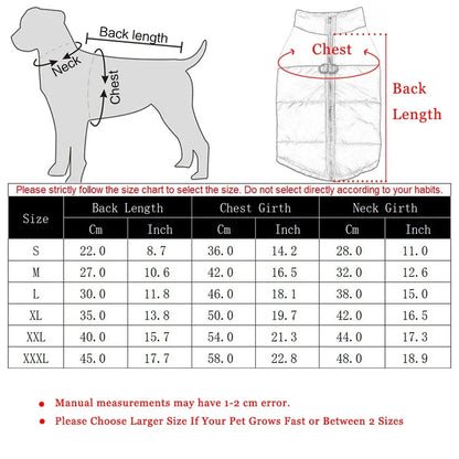 Clothes for Small Dogs Waterproof Big Dog Vest Jacket Autumn Winter Warm Pet Dog Coat Clothing for Dogs Chihuahua French Bulldog
