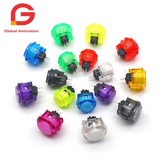 10 Pcs Transparent No LED Arcade 30mm Push Button Copy SANWA Replace OBSF-30 OBSN-30 for DIY Raspberry Pi MAME PC Pandora Game