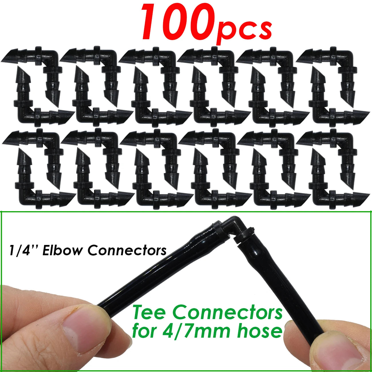 50-200pcs Durable 1/4'' C-Type Hook Fixed Stem Support Holder Stakes for 4/7mm Hose Flowerpot Drip Irrigation Fitting Greenhouse